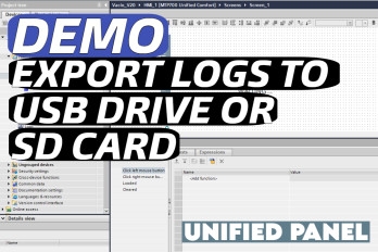 Export log to USB / SD | Unified Panel