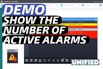 Display number of active alarms | WinCC Unified