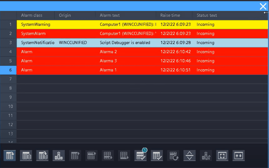 Display number of active alarms | WinCC Unified