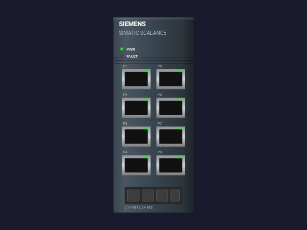 SIMATIC SCALANCE - 8 ports | Dynamic SVG | WinCC Unified & V8