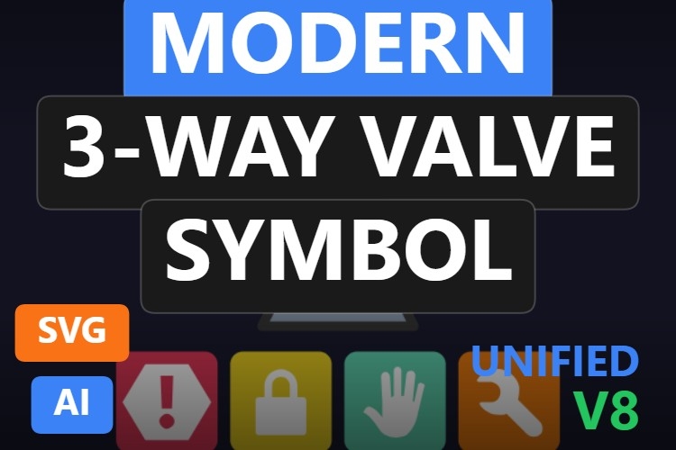 Modern 3-Way Valve Symbol | Dynamic SVG | WinCC Unified & V8