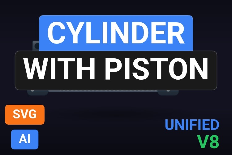 Cylinder with piston | Dynamic SVG | WinCC Unified & V8