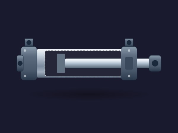 Cylinder with piston | Dynamic SVG | WinCC Unified & V8