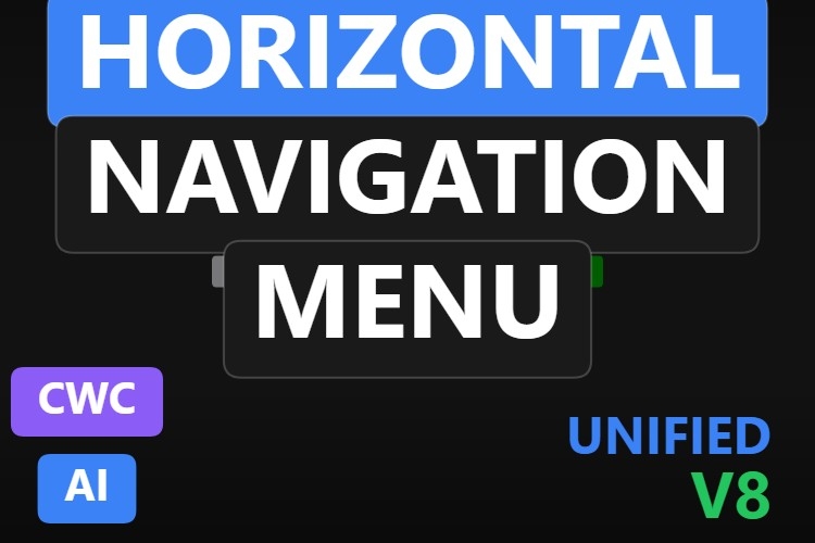Horizontal navigation menu | Custom Web Control | WinCC Unified & V8