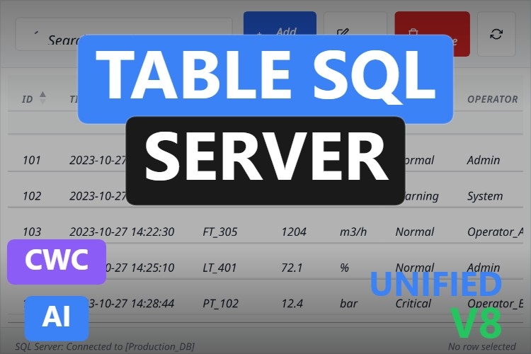 Table SQL Server | Custom Web Control | WinCC Unified & V8