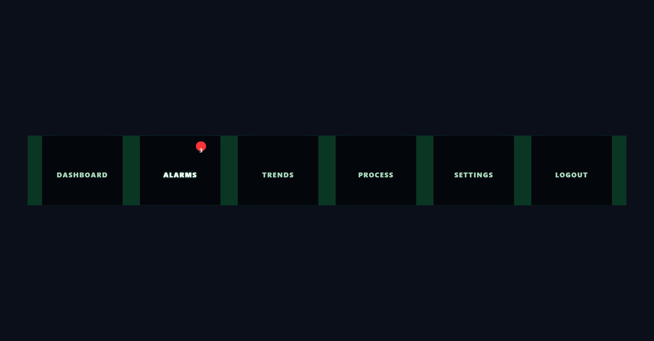 Barra dei menu esagonale | Custom Web Control | WinCC Unified & V8
