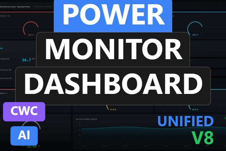Power Monitor Dashboard | Custom Web Control | WinCC Unified & V8