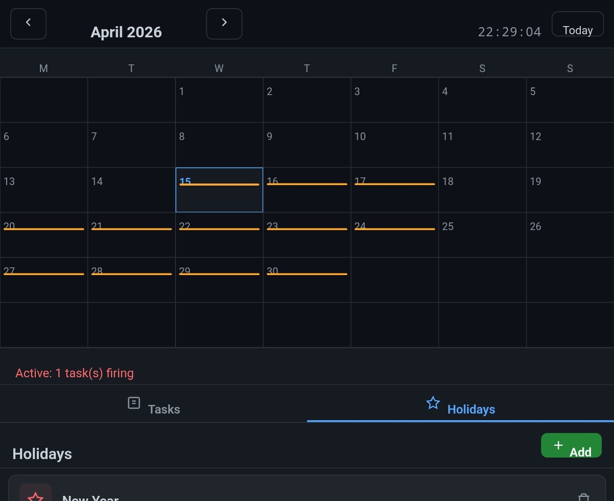 Aufgabenplaner | Custom Web Control | WinCC Unified & V8
