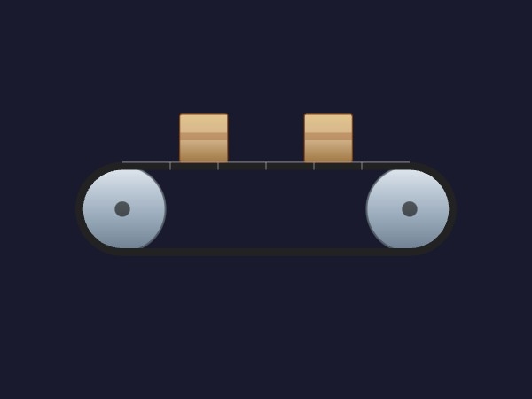 Förderband mit sich bewegenden Boxen | Dynamic SVG | WinCC Unified & V8