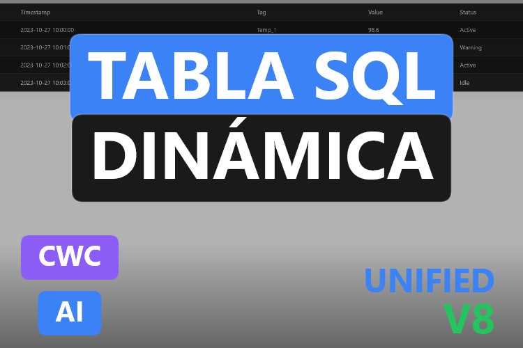 Tabla SQL dinámica | Custom Web Control | WinCC Unified & V8