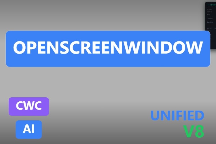OpenScreenWindow | Custom Web Control | WinCC Unified & V8