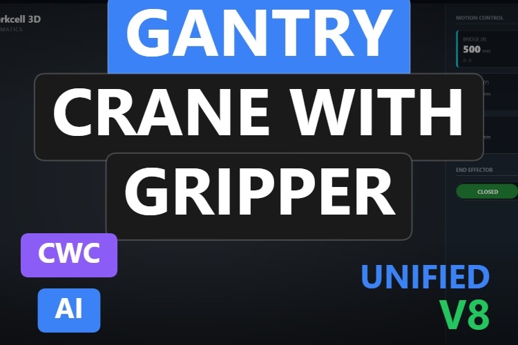Gantry Crane with Gripper | Custom Web Control | WinCC Unified & V8