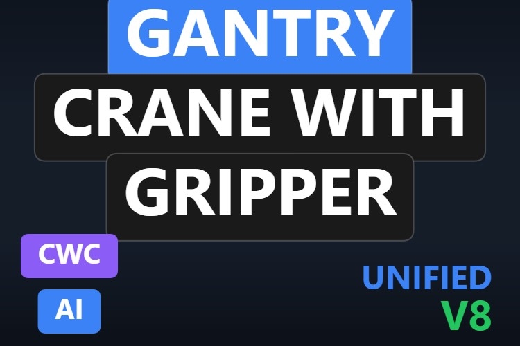 Gantry Crane with Gripper | Custom Web Control | WinCC Unified & V8