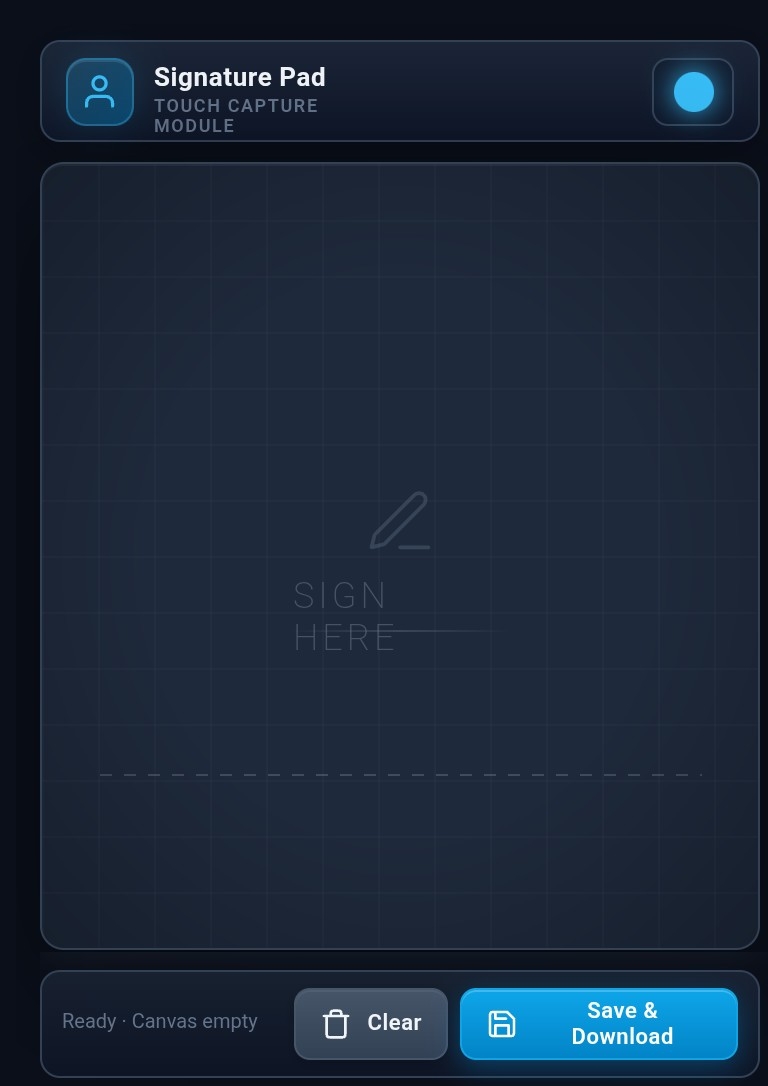 Pavé de Signature à Écran Tactile | Custom Web Control | WinCC Unified et V8