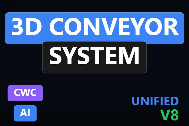 3D Conveyor System | Custom Web Control | WinCC Unified & V8