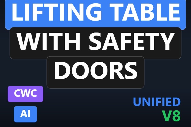 Lifting Table with Safety Doors | Custom Web Control | WinCC Unified & V8