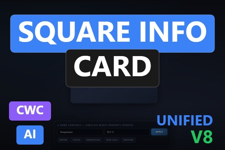 Square Info Card | Custom Web Control | WinCC Unified & V8