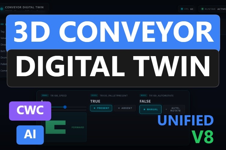 3D Conveyor Digital Twin | Custom Web Control | WinCC Unified & V8