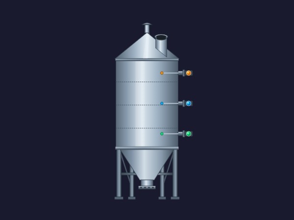 Indicatore di livello silo | Dynamic SVG | WinCC Unified & V8