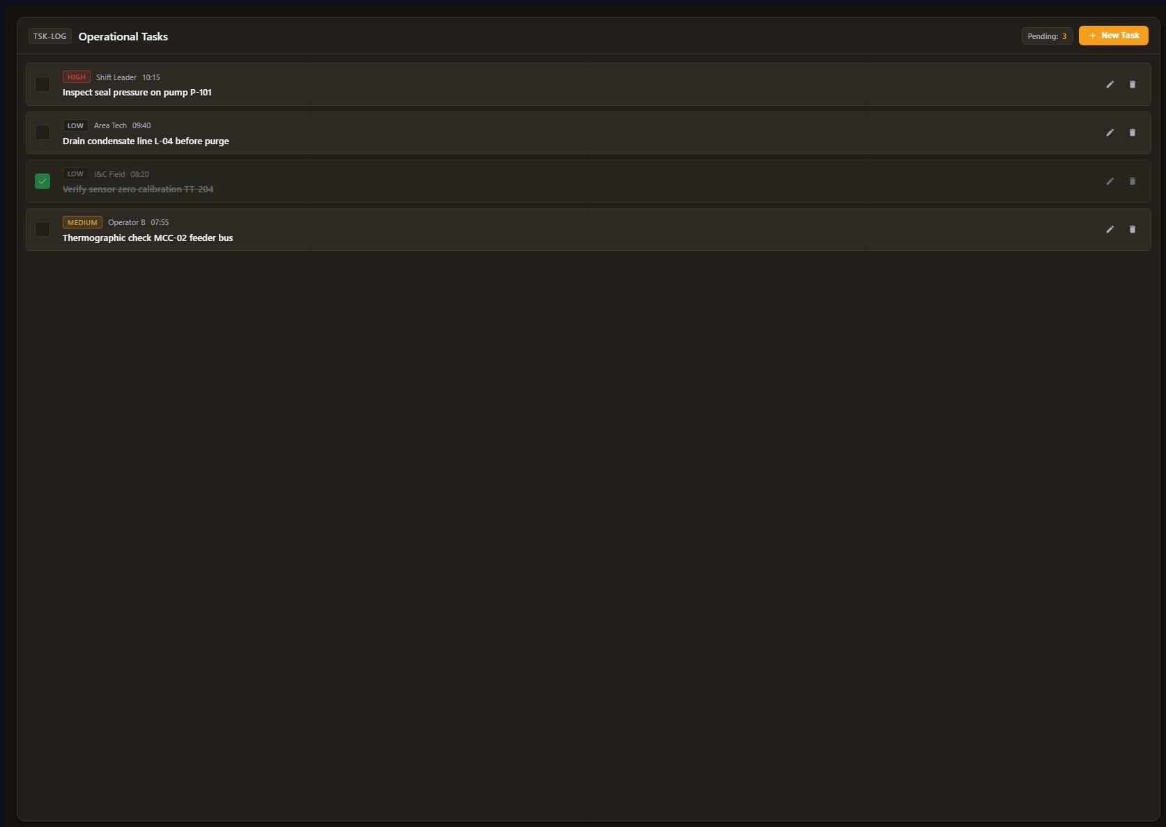 Operational Task Manager | Custom Web Control | WinCC Unified & V8