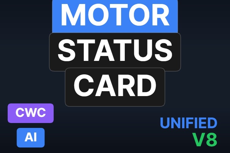 Motor Status Card | Custom Web Control | WinCC Unified & V8