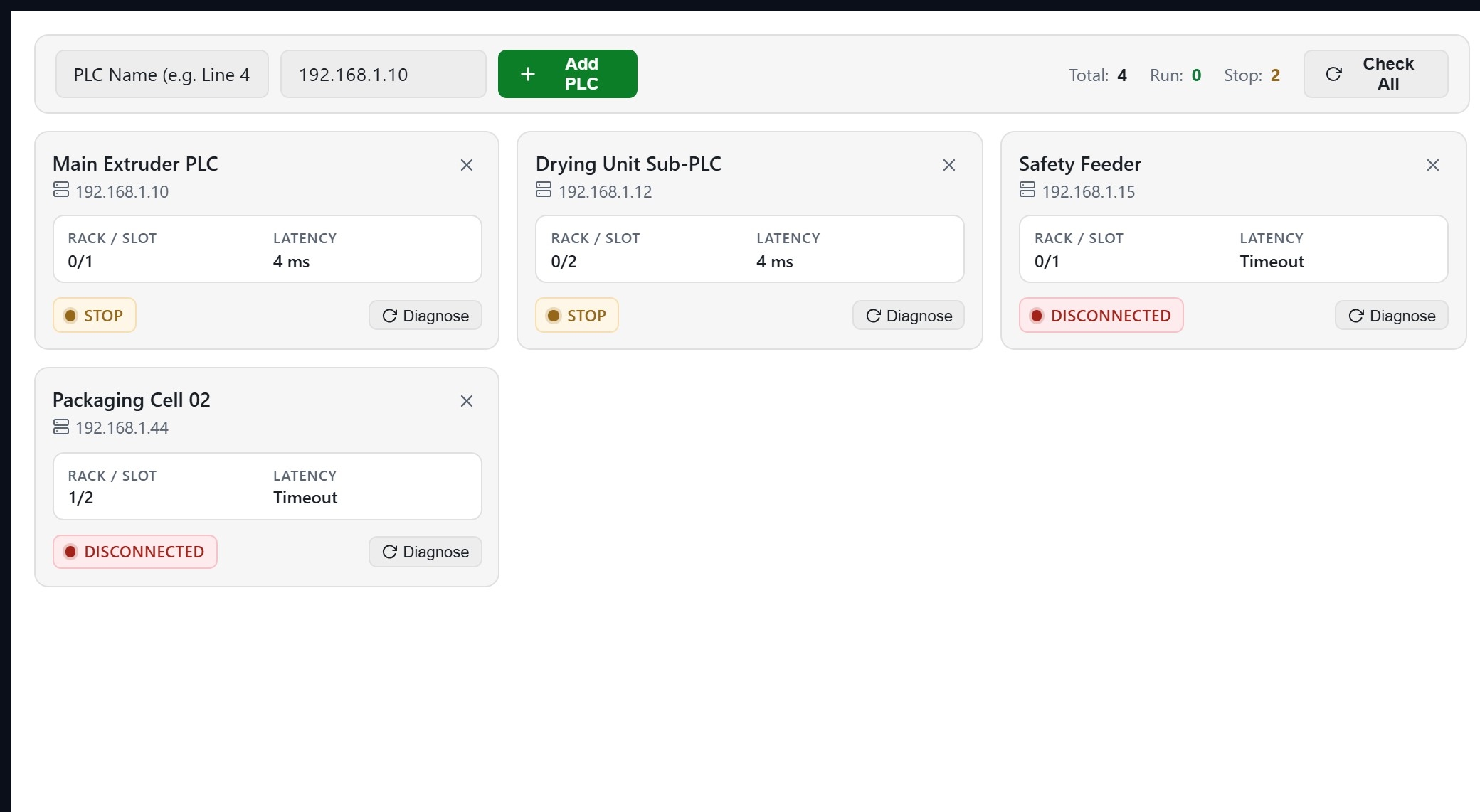 PLC Connection Monitor_V2 | Custom Web Control | WinCC Unified & V8