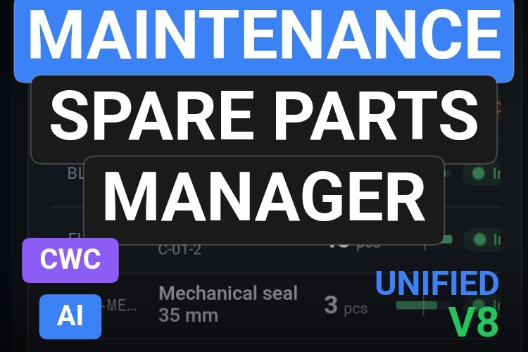Maintenance Spare Parts Manager | Custom Web Control | WinCC Unified & V8
