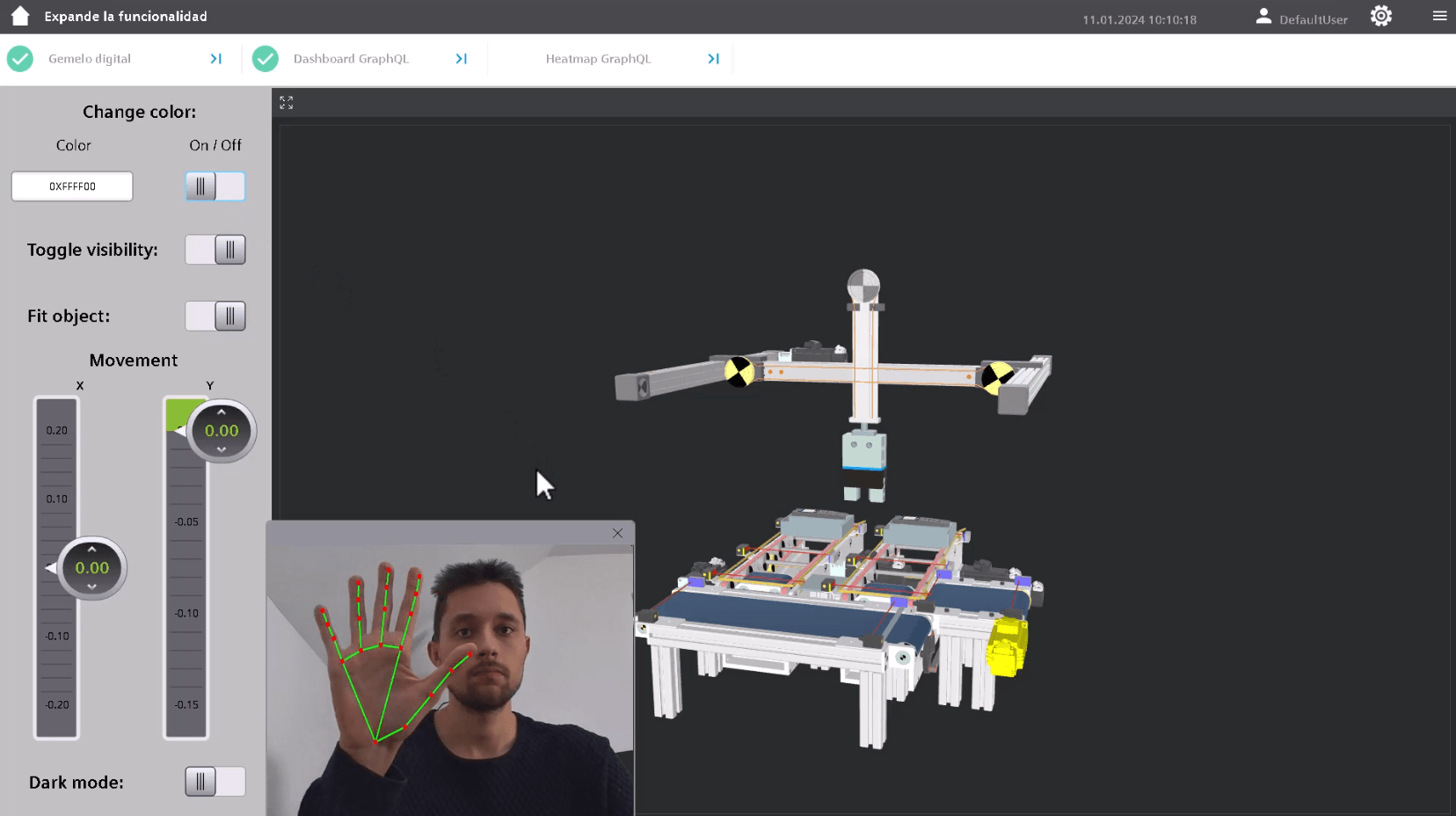 Gesture recognition  | WinCC Unified & V8