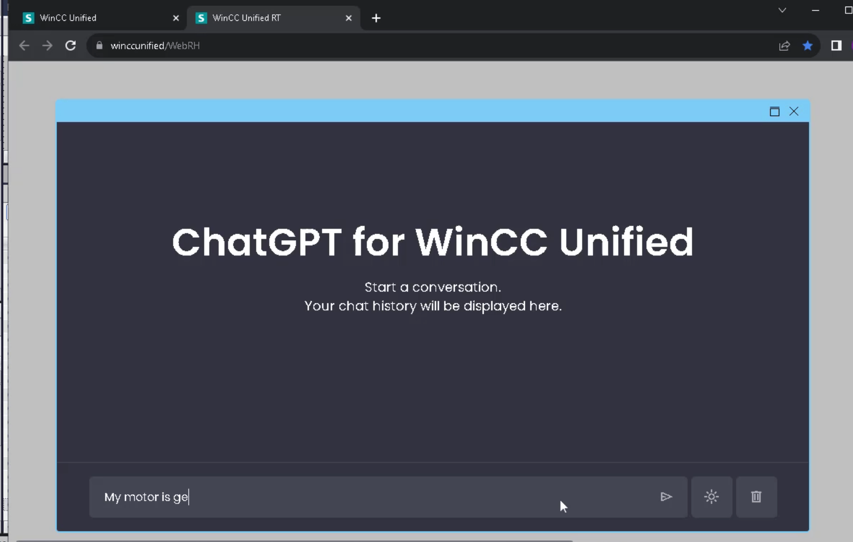AI Chatbot - ChatGPT | Custom Web Control | WinCC Unified & V8