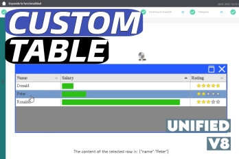 Custom table | Custom Web Control | WinCC Unified & V8