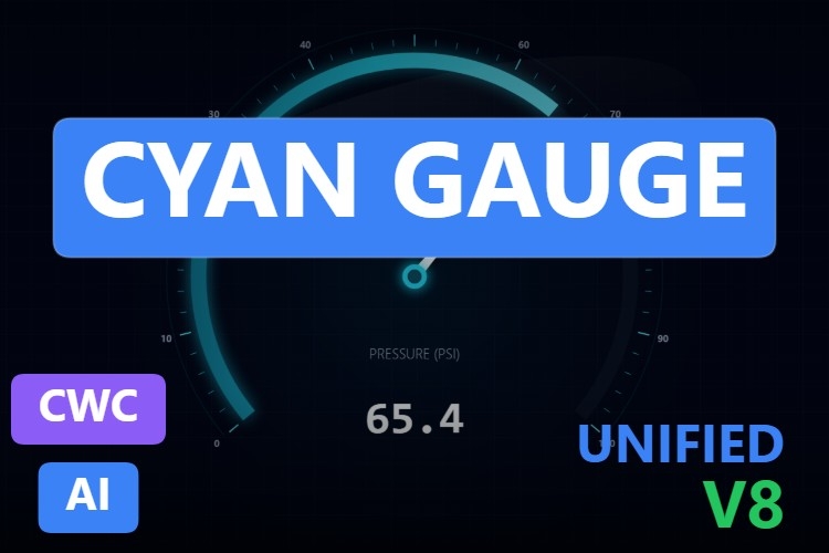 Cyan Gauge | Custom Web Control | WinCC Unified & V8