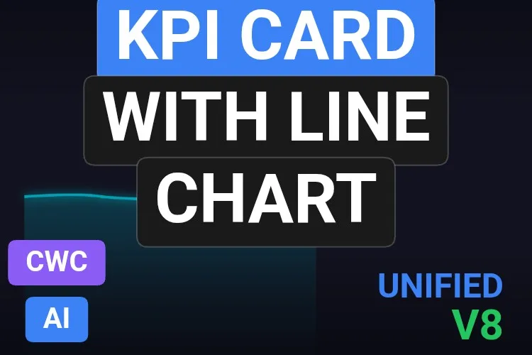 KPI Card with line chart: kostenloses Trend-Chart Custom Web Control für WinCC Unified und WinCC V8, Vorschaubild aus dem Katalog