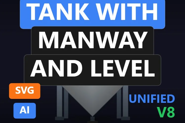 Tank with Manway and Level: serbatoio SVG dinamico gratis per WinCC Unified e WinCC V8, miniatura del catalogo