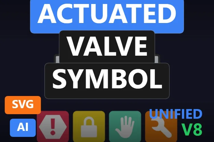 Actuated Valve Symbol: free dynamic SVG valve for WinCC Unified and WinCC V8, catalogue thumbnail