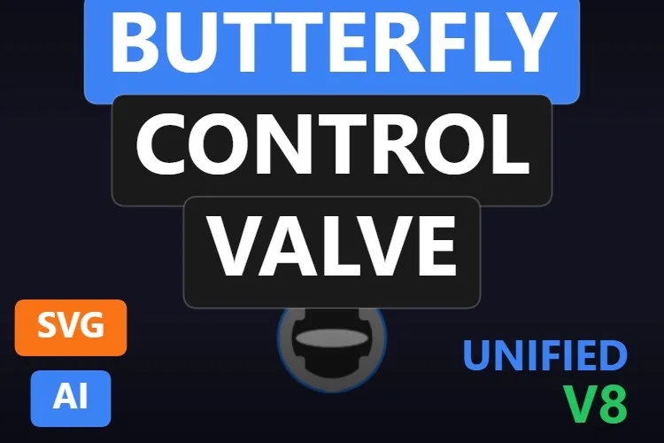 Butterfly Control Valve: free dynamic SVG valve for WinCC Unified and WinCC V8, catalogue thumbnail