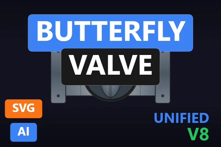 Butterfly Valve: free dynamic SVG valve for WinCC Unified and WinCC V8, catalogue thumbnail