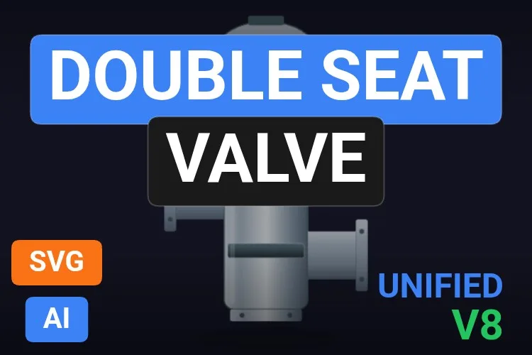 Double Seat Valve: free dynamic SVG valve for WinCC Unified and WinCC V8, catalogue thumbnail