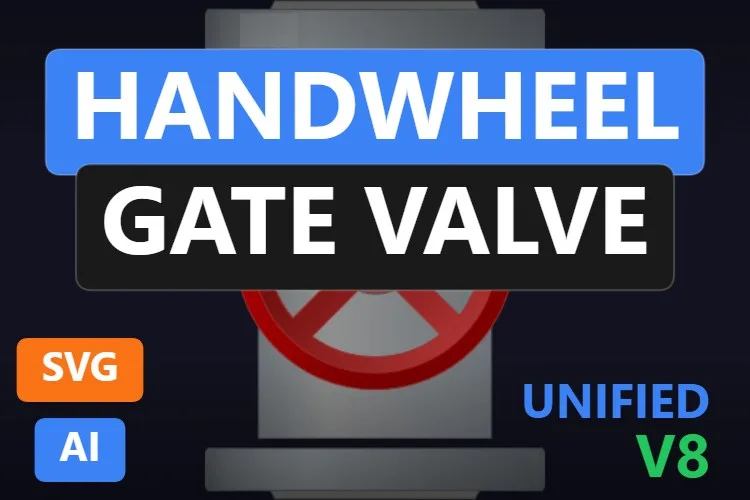 Handwheel Gate Valve: free dynamic SVG valve for WinCC Unified and WinCC V8, catalogue thumbnail