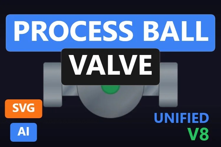 Process Ball Valve: free dynamic SVG valve for WinCC Unified and WinCC V8, catalogue thumbnail