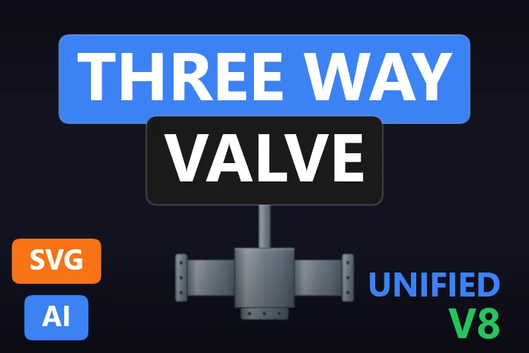 Three Way Valve: free dynamic SVG valve for WinCC Unified and WinCC V8, catalogue thumbnail